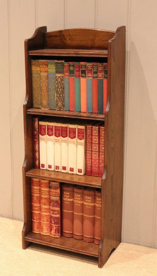 fig 1. Small Oak Open Waterfall Bookcase
