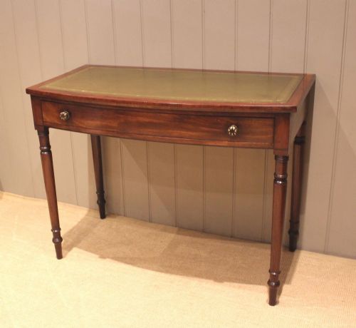 fig 1. Early 19th Century Mahogany Bow Front Writing Desk