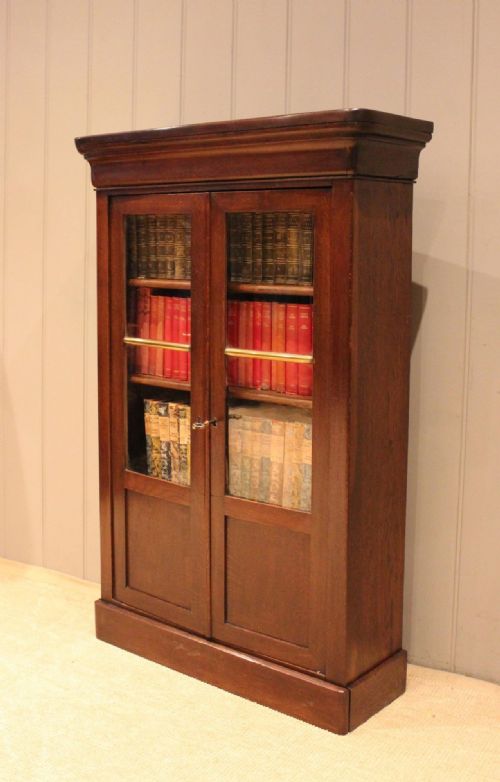 Small French Walnut Glazed Bookcase