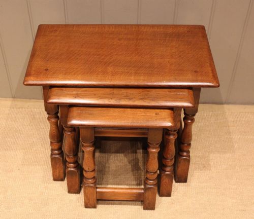 fig 1. Solid Oak Nest Of Three Tables