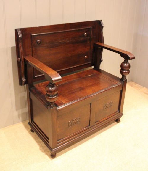 Small Oak Monks Bench
