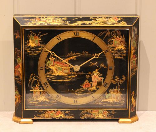 fig 1. Black Chinoiserie Mantel Clock