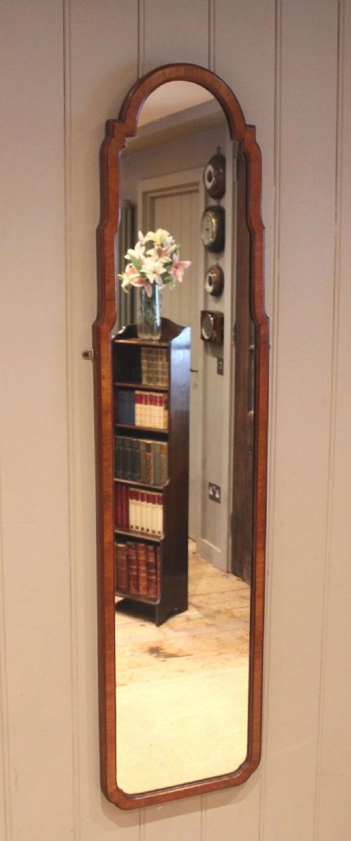 Queen Anne Full Length Walnut Wall Mirror
