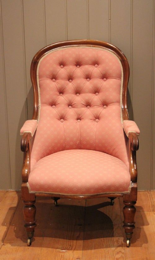 Victorian Walnut Button Back Armchair