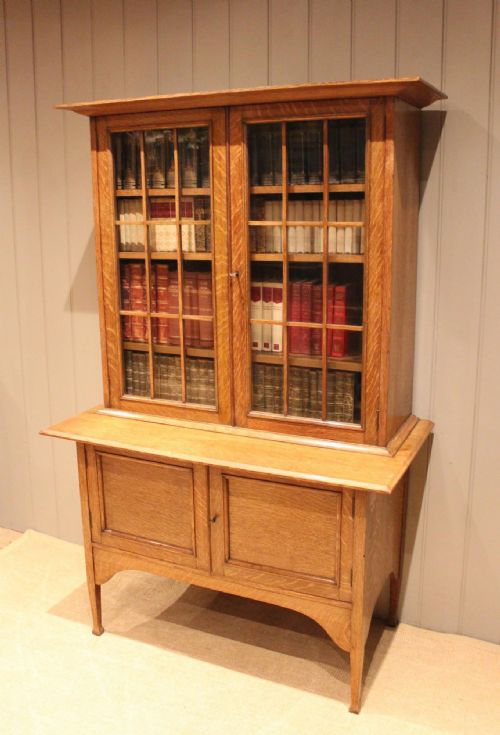 Arts & Crafts Oak Cabinet Bookcase