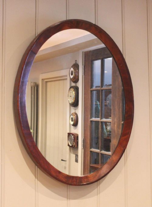 Late 19th Century Mahogany Oval Wall Mirror