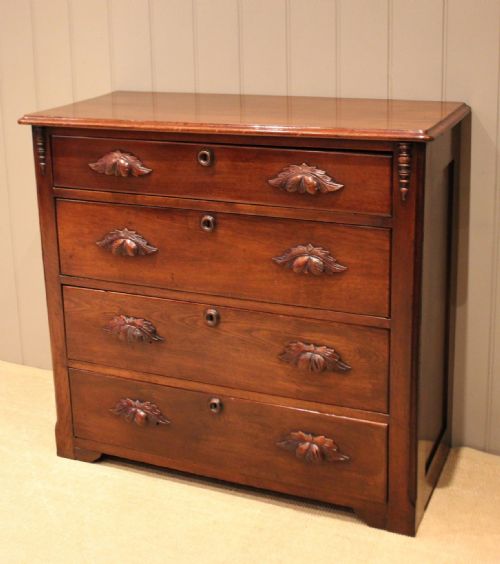 LATE 19TH CENTURY WALNUT CHEST OF DRAWERS - ADDITIONAL PHOTO 1