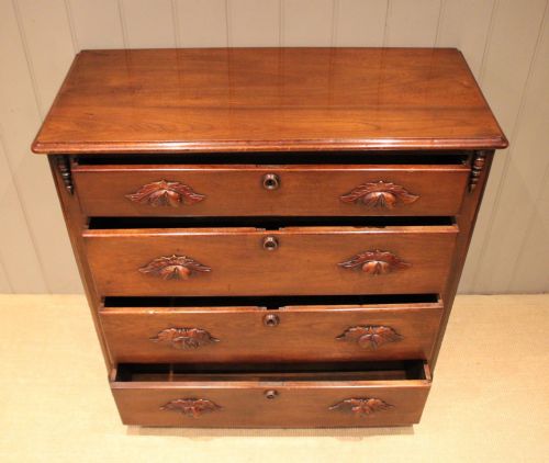 LATE 19TH CENTURY WALNUT CHEST OF DRAWERS - ADDITIONAL PHOTO 3