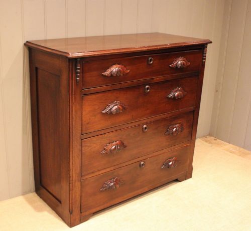 LATE 19TH CENTURY WALNUT CHEST OF DRAWERS - ADDITIONAL PHOTO 4