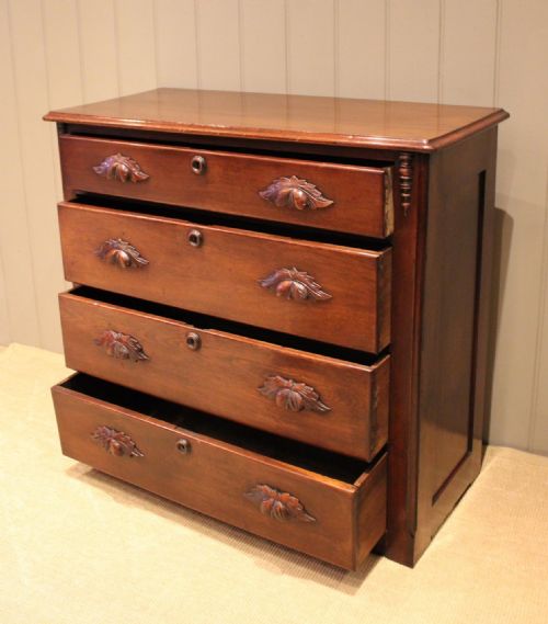 LATE 19TH CENTURY WALNUT CHEST OF DRAWERS - ADDITIONAL PHOTO 5