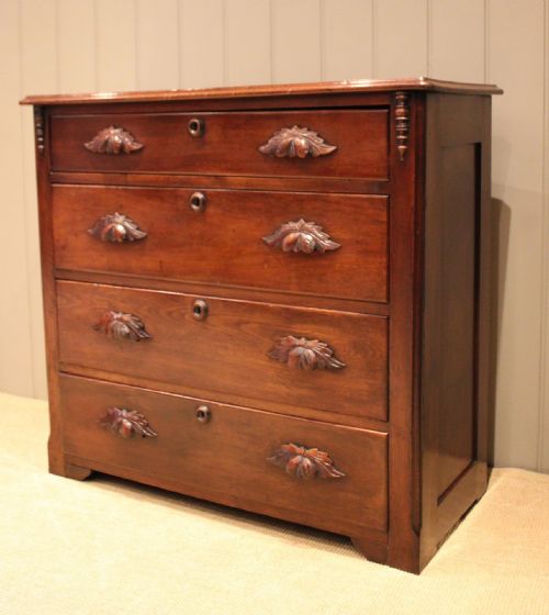 LATE 19TH CENTURY WALNUT CHEST OF DRAWERS - ADDITIONAL PHOTO 7