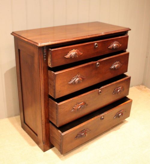 LATE 19TH CENTURY WALNUT CHEST OF DRAWERS - ADDITIONAL PHOTO 8