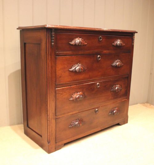 LATE 19TH CENTURY WALNUT CHEST OF DRAWERS - ADDITIONAL PHOTO 9