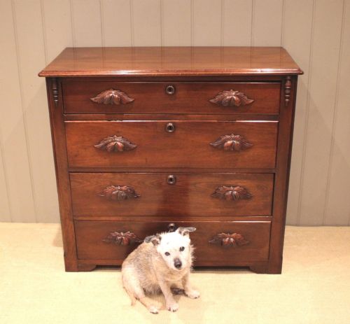 LATE 19TH CENTURY WALNUT CHEST OF DRAWERS - ADDITIONAL PHOTO 10