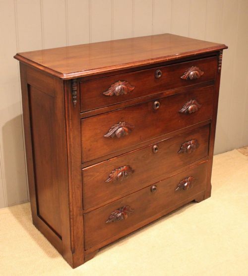 LATE 19TH CENTURY WALNUT CHEST OF DRAWERS - ADDITIONAL PHOTO 11