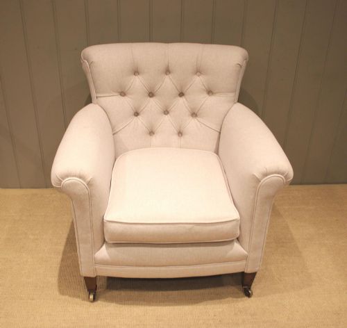 Edwardian Cream Upholstered Armchair