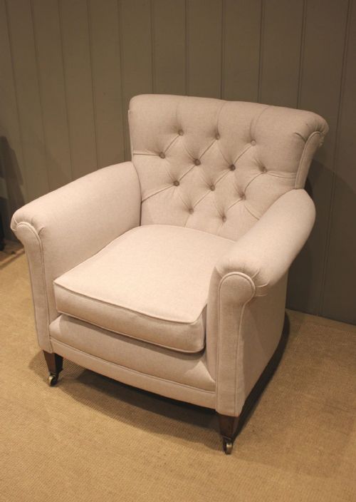 fig 1. Edwardian Cream Upholstered Armchair