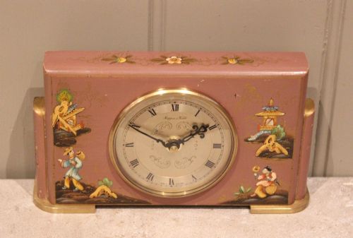 fig 1. Dusky Pink Chinoiserie Mantel Clock