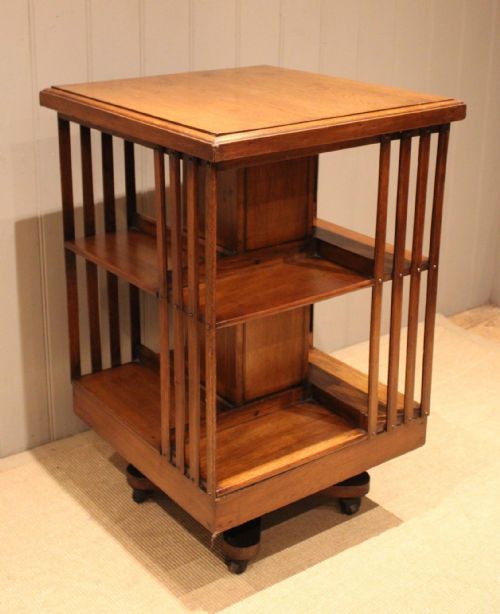 Substantial Oak Revolving Bookcase