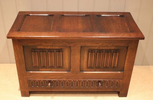 Oak Linenfold Coffer