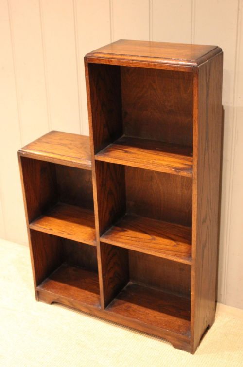 Art Deco Oak Sectional Open Bookcase
