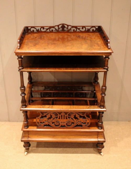 fig 1. Victorian Walnut Canterbury Whatnot
