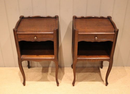 Pair of French Oak Bedside Cabinets