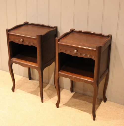 fig 1. Pair Of French Oak Bedside Cabinets
