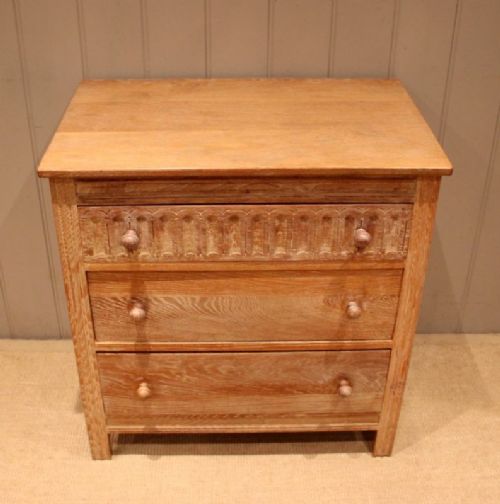 fig 1. Small Proportioned Limed Oak Chest Of Drawers
