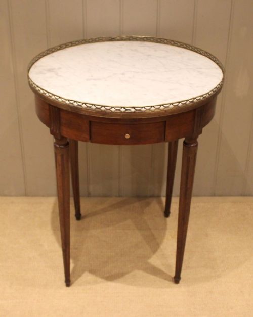 Circular Mahogany Marble Top Table