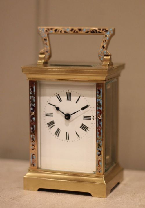 fig 1. French Champleve Brass Carriage Clock