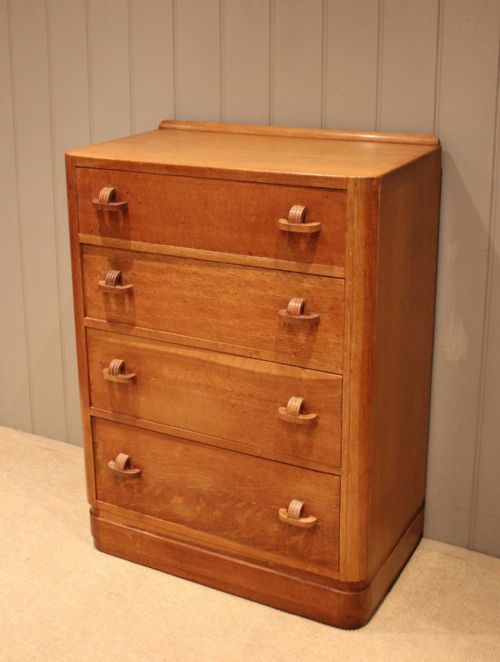 Golden Oak Art Deco Chest of Drawers