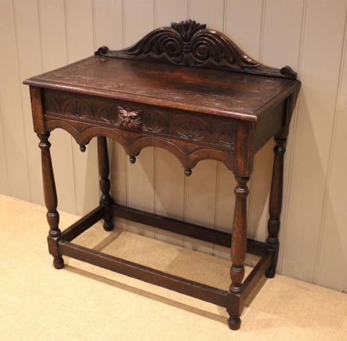fig 1. Late 19th Century Green Man Oak Side Table
