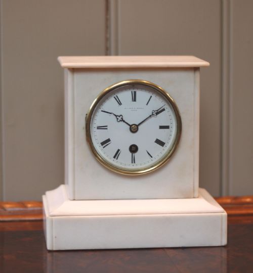 fig 1. Mid 19th Century White Marble Mantel Clock
