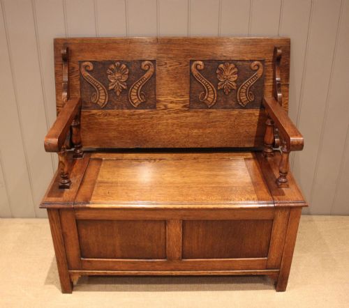 Solid Oak Monks Bench