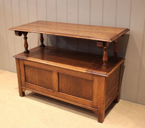 fig 1. Solid Oak Monks Bench