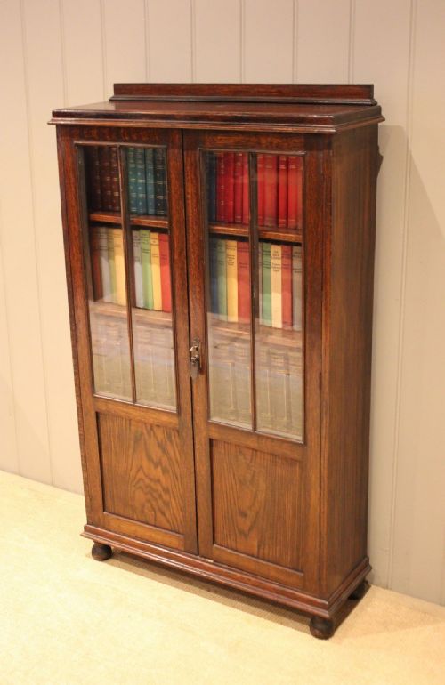 Small Proportioned Glazed Oak Bookcase