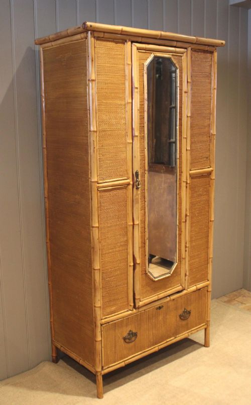 Victorian Bamboo & Rattan Wardrobe