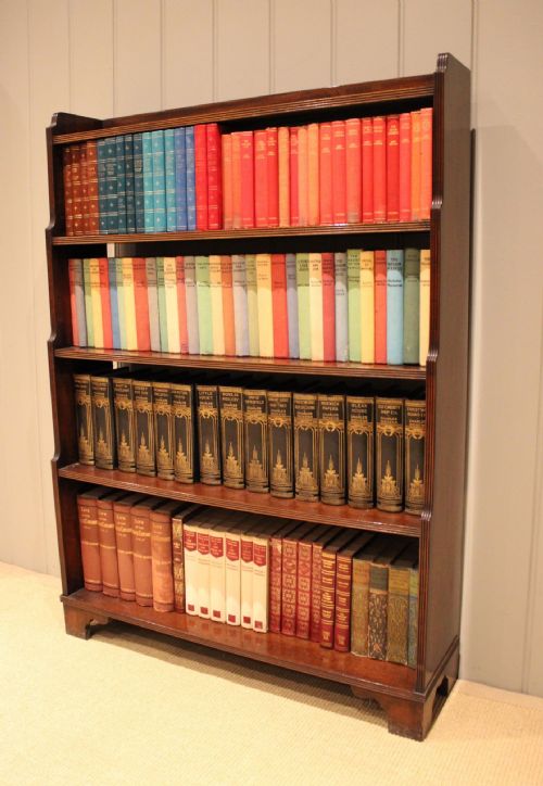 fig 1. Edwardian Mahogany Open Waterfall Bookcase