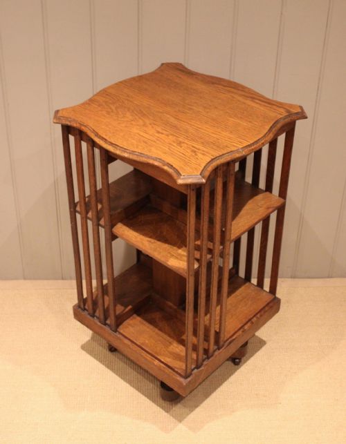 fig 1. Solid Oak Revolving Bookcase