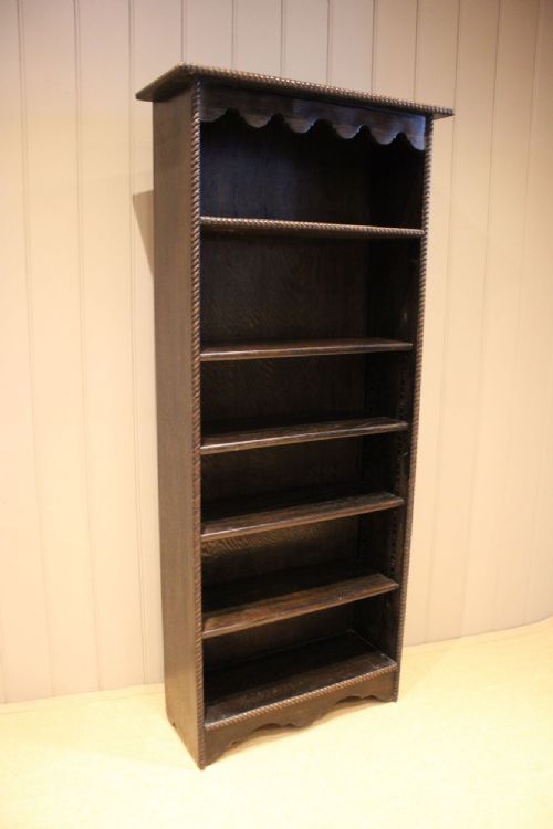 fig 1. Dark Oak Open Bookcase