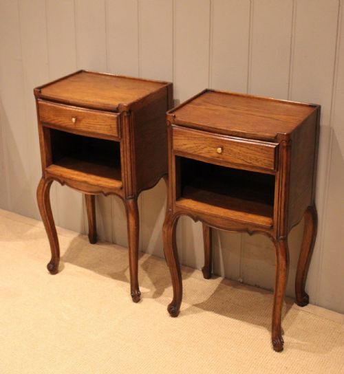 Pair of French Oak Bedside Cabinets