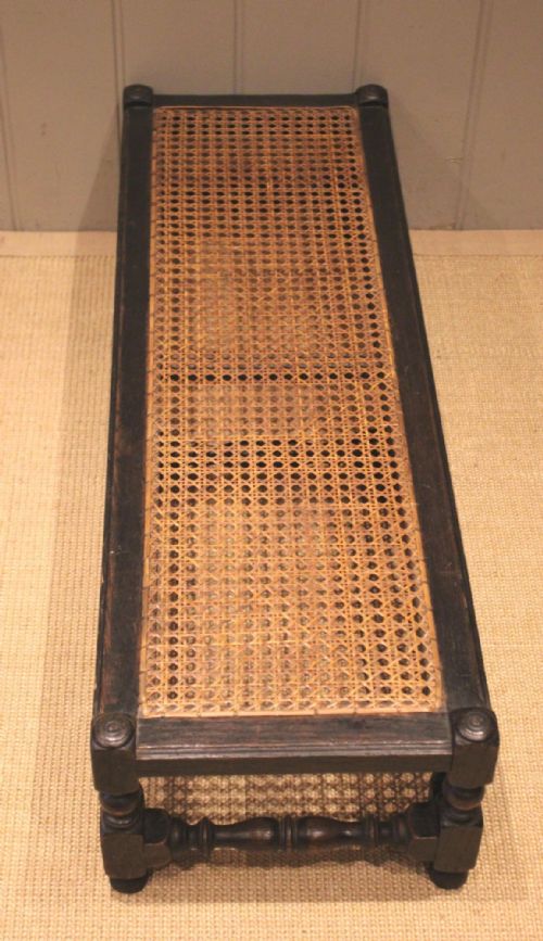LONG OAK FRAMED CANE FOOTSTOOL - ADDITIONAL PHOTO 5