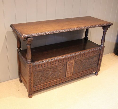 fig 1. Victorian Oak Monks Bench