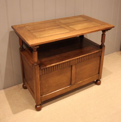 fig 1. Small Golden Oak Monks Bench