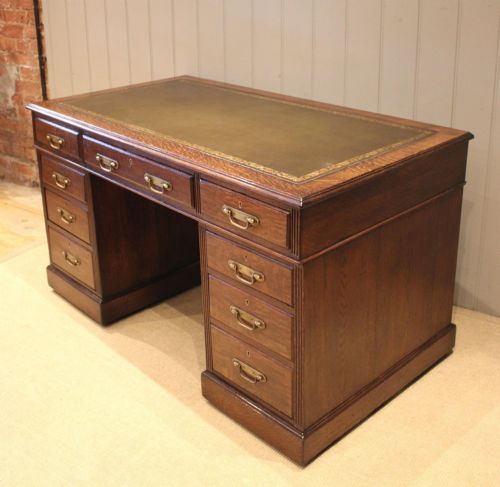 fig 1. Oak Pedestal Desk
