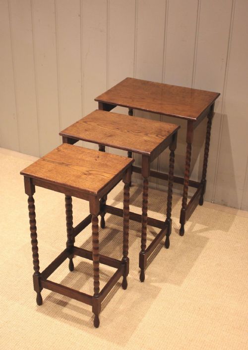 fig 1. French Oak Nest Of Three Tables