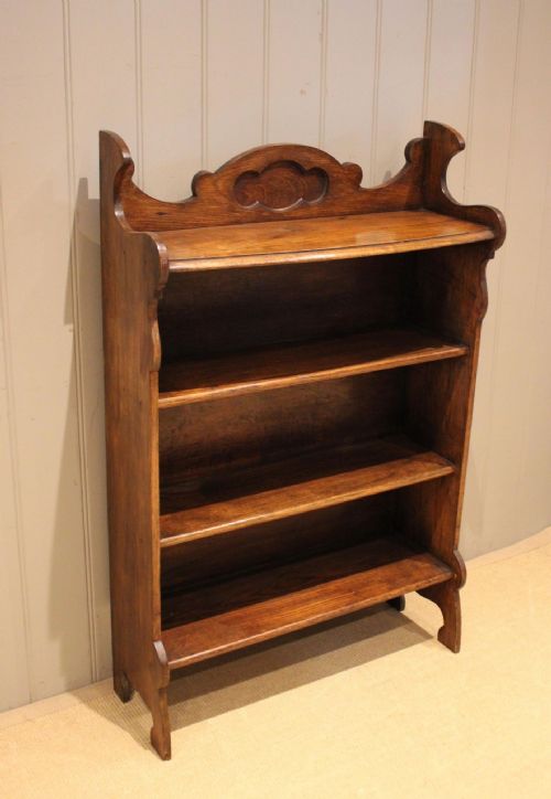 fig 1. Edwardian Solid Oak Open Bookcase