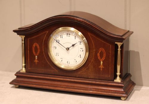 fig 2. Edwardian Mahogany & Inlay Timepiece Manel Clock