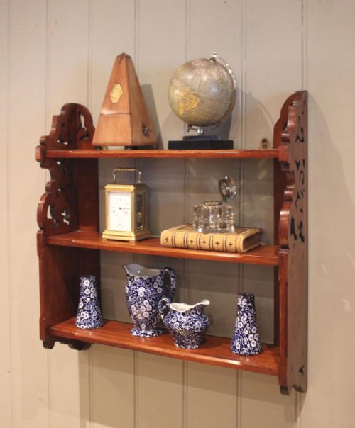 PAIR OF LATE 19TH CENTURY WALNUT WALL SHELVES - ADDITIONAL PHOTO 3